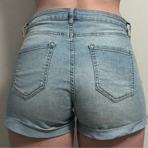H&M high rise shorts, light denim blue, size 10